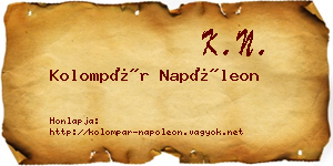 Kolompár Napóleon névjegykártya